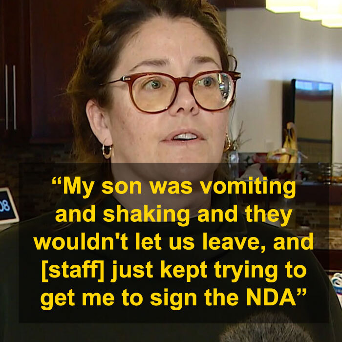 Woman discussing family-held-hostage situation at Cancun resort while her son was sick.
