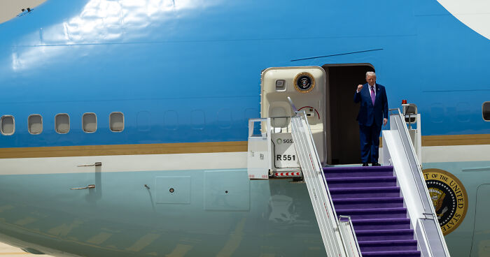Donald Trump Stumbles On Air Force One Steps After Previously Mocking Biden For Tripping