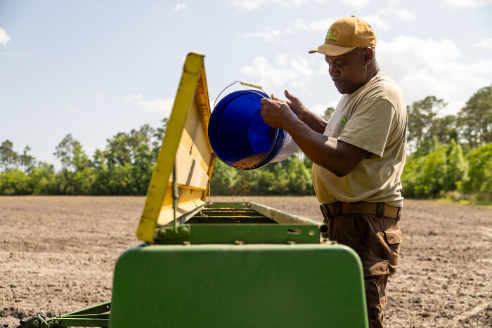 Agricultural worker planting seeds in a field, highlighting agriculture secretary's suggestion on Medicaid recipients and farmworkers. Agricultural worker planting seeds in a field, highlighting agriculture secretary's suggestion on Medicaid recipients and farmworkers.