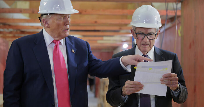 Federal Reserve Chair Jerome Powell Fact-Checks Donald Trump At Construction Visit