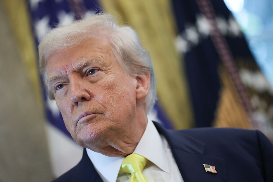Portrait of Donald Trump in a formal setting, linked to Smithsonian sweeping White House review on U.S. history.