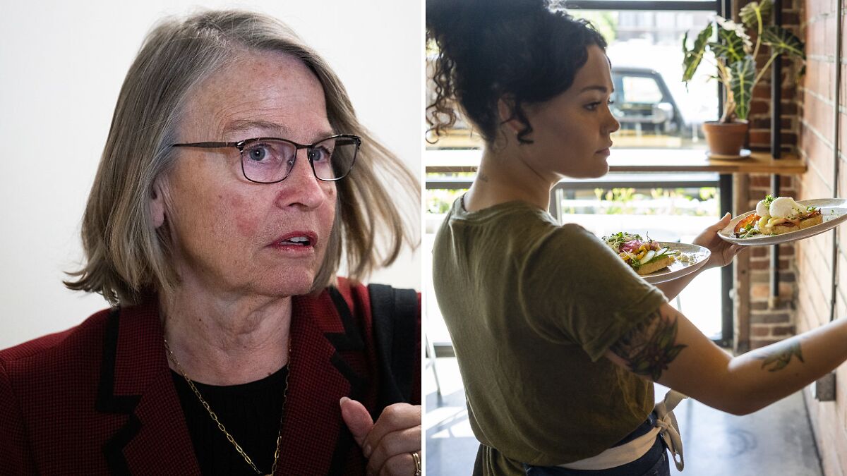 GOP Congresswoman pictured alongside a waitress as debate heats up over tax on tips policy in hospitality.
