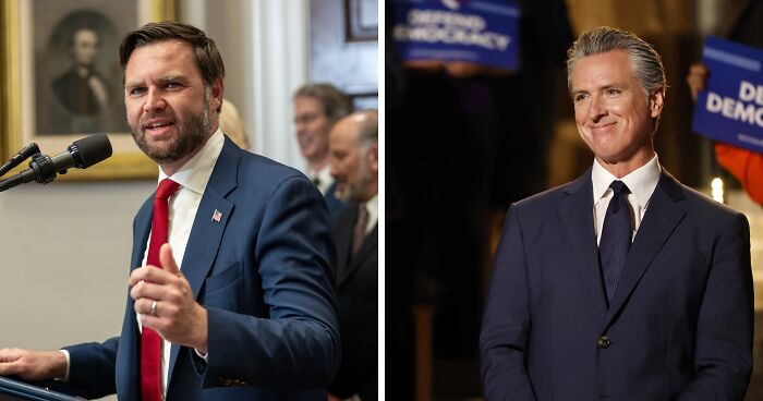 “I Miss That Scarf”: Gavin Newsom Trolls JD Vance After Weird Urinal Photo With Girls Goes Viral