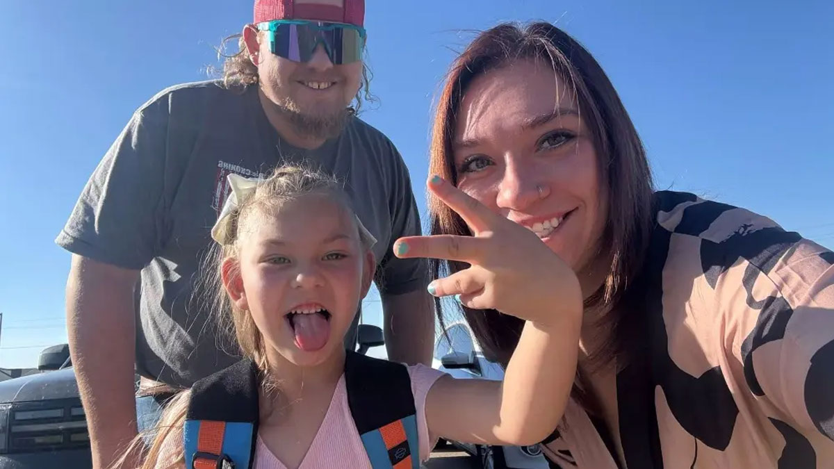 Family smiling outdoors after judge awards nearly $1B for botched delivery of baby at Utah hospital case