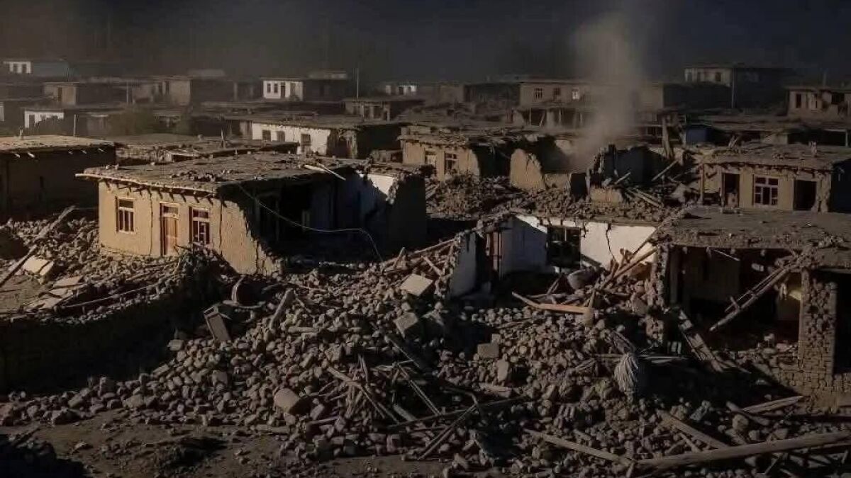 Damaged buildings and rubble after Afghanistan earthquake as rescue teams race to save survivors in devastated area.