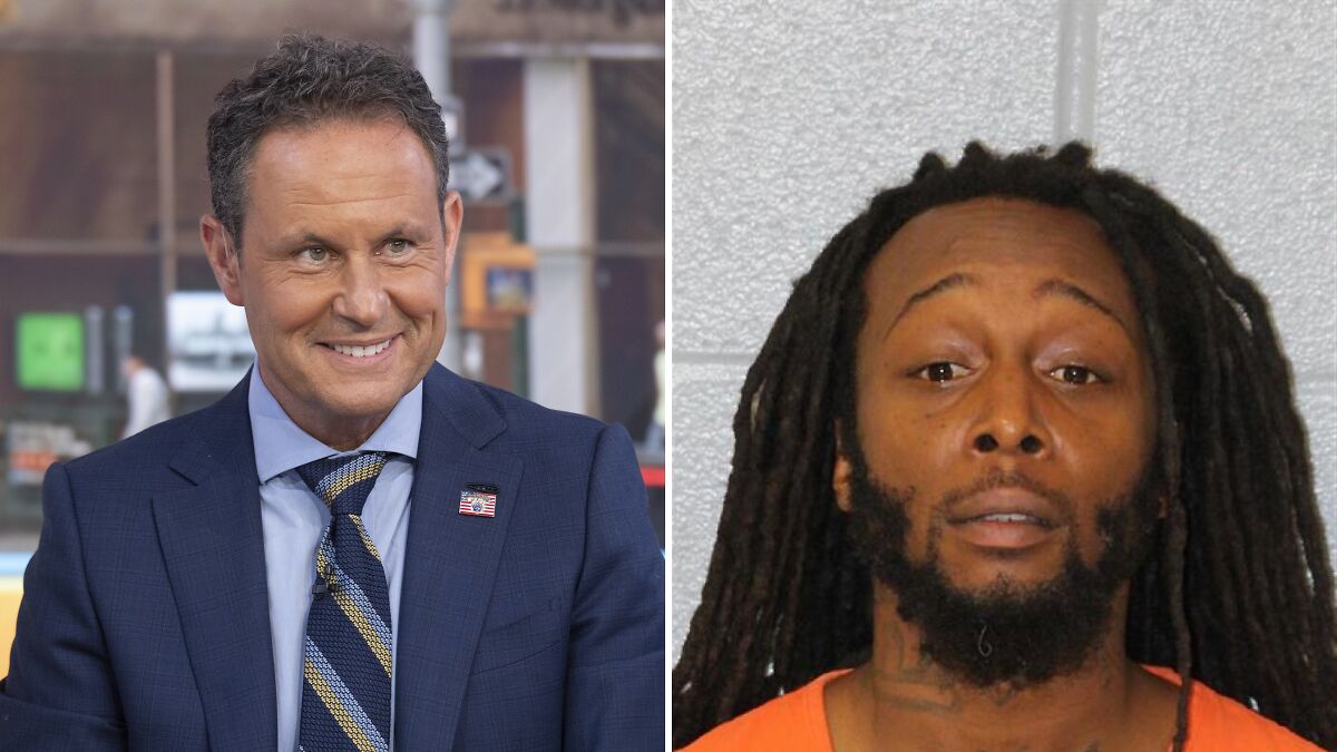 Fox News host in studio on left and man with dreadlocks in orange shirt on right, related to mental illness and homelessness.