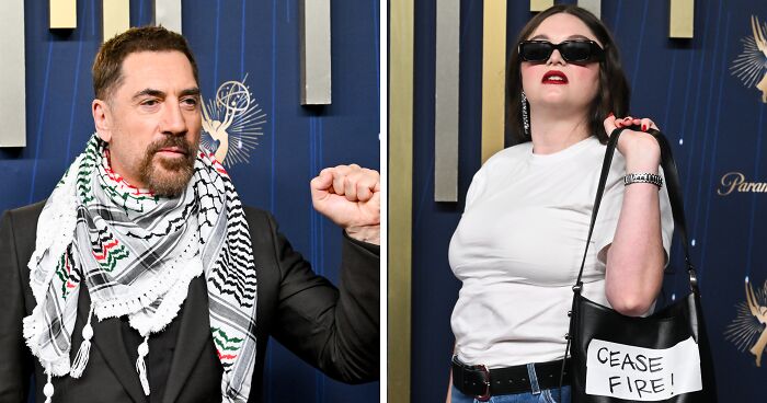 “This Has To Stop”: Javier Bardem And Meg Stalter Advocate For Gaza Ceasefire On Emmys Red Carpet