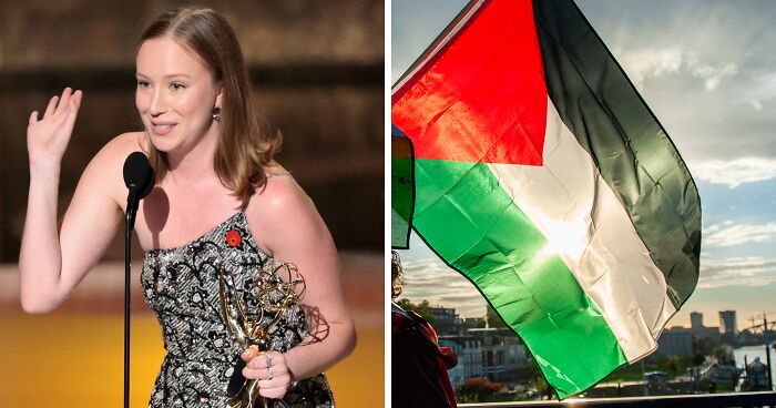 Hamas-Linked Outlet Praises Einbinder’s “Free Palestine” Emmy Speech, Censors Bare Shoulders