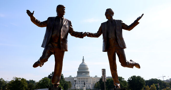 “A Pal Is A Wonderful Thing”: Trump And Epstein Statue Showing Them Holding Hands Appears In D.C.