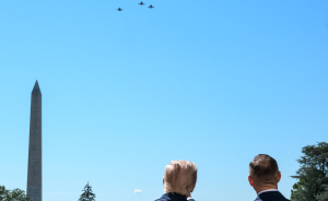 Trump Disrupts Tearful Epstein Victims Rally With Thunderous Jet Flyover