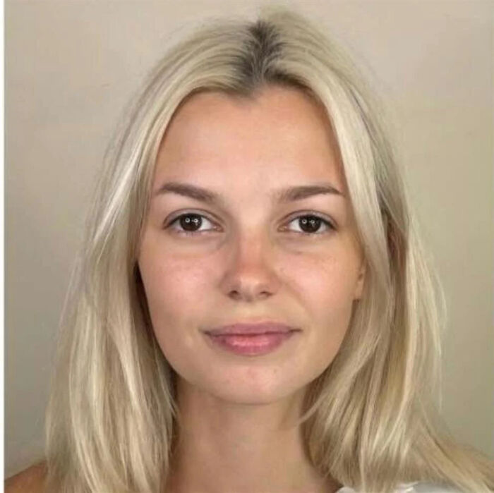 Young Ukrainian refugee woman with blonde hair and natural makeup, representing Iryna’s Law and justice for assailants.