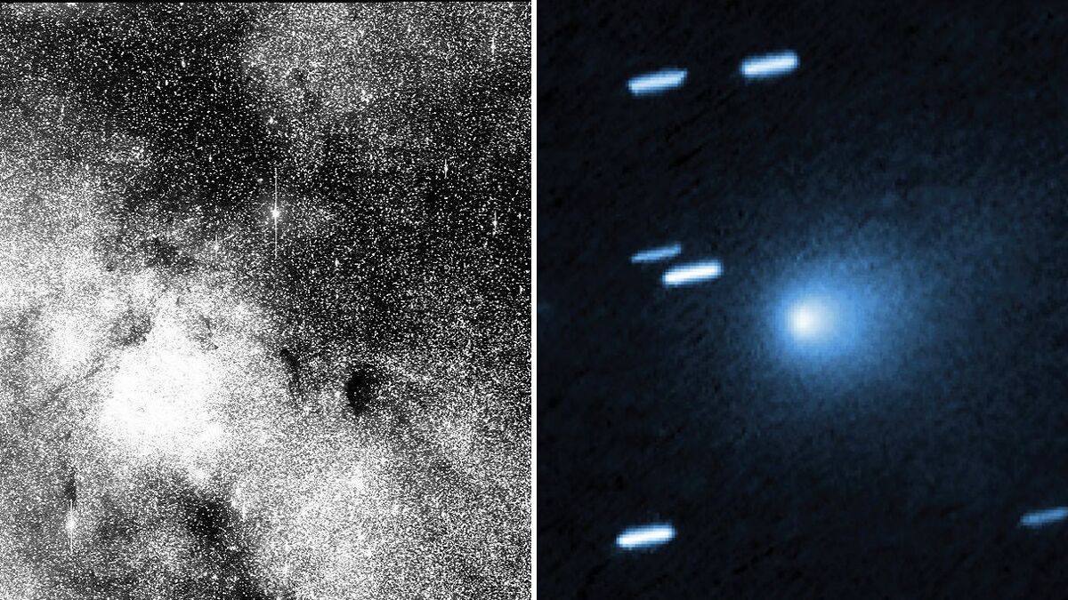 NASA image showing a comet in space as part of a defense mission to shield Earth from a Manhattan-sized comet.