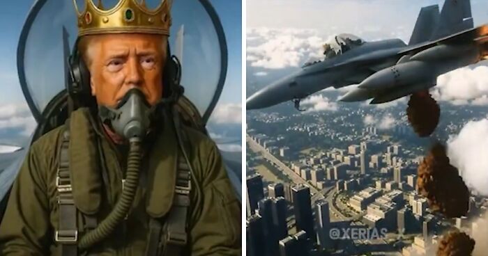 Trump Tears Into ‘No Kings Day’ With AI Video Showing Him Attacking Protesters With Brown Fluid