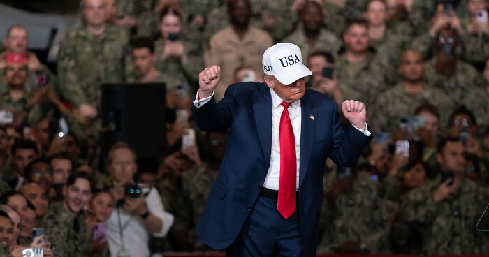 Trump Goes On Bizarre Rant About Magnets And Steam Aboard Aircraft Carrier