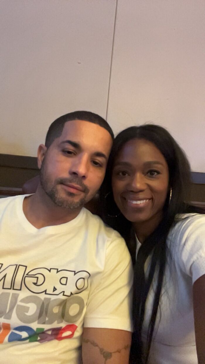 Man and woman smiling together indoors, representing hero Navy sailor shortly before drowning. Man and woman smiling together indoors, representing hero Navy sailor shortly before drowning.
