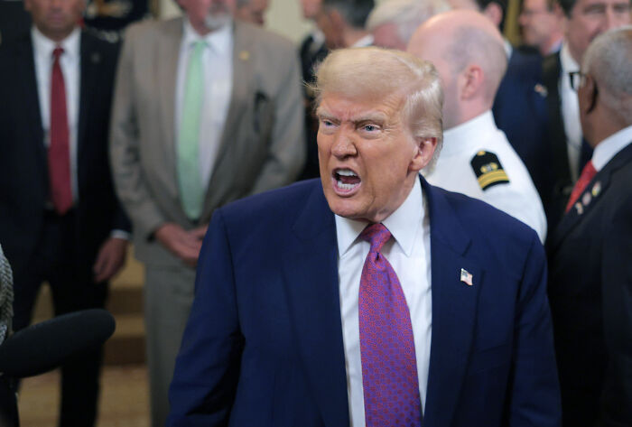 Former President Trump speaking passionately in a crowded room on US policies related to fentanyl supply and Venezuela crackdown. Former President Trump speaking passionately in a crowded room on US policies related to fentanyl supply and Venezuela crackdown.