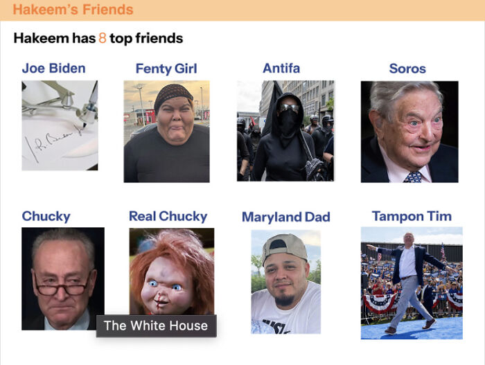 Screenshot of White House MySafeSpace page mocking Democrats with images of Chucky and Tampon Tim in shutdown spat. Screenshot of White House MySafeSpace page mocking Democrats with images of Chucky and Tampon Tim in shutdown spat.
