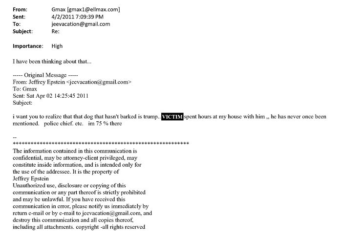 Email excerpt showing communication referencing Trump amid Epstein files release pressure, highlighting alleged connections.