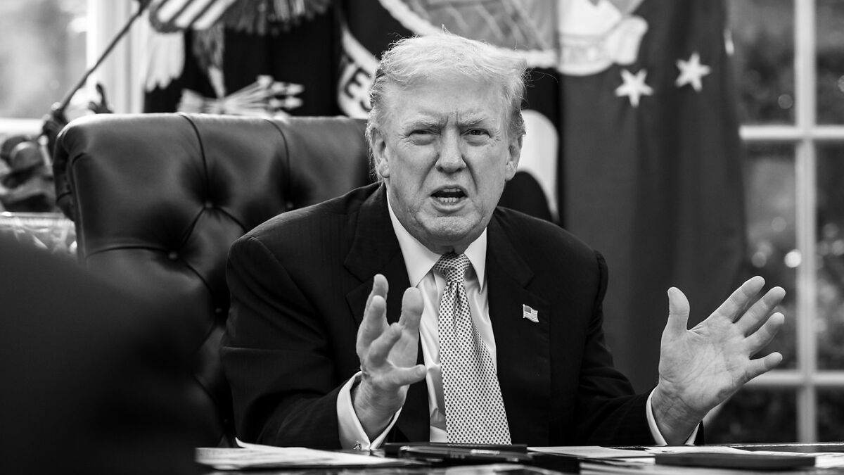 Donald Trump speaking at desk in Oval Office, illustrating Truth Social AI tool calls BS on Donald Trump claims.