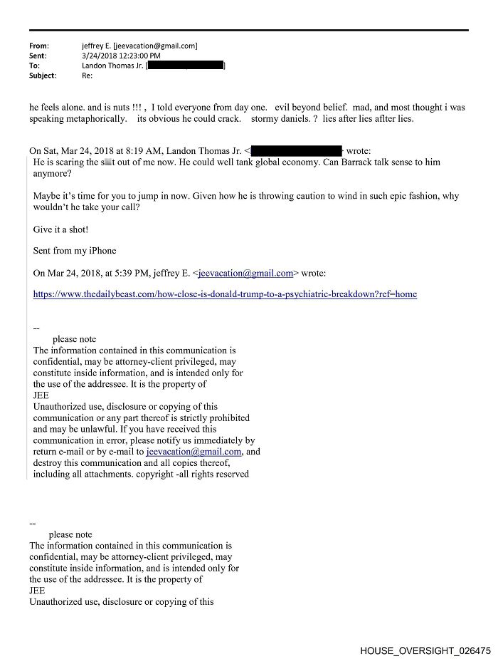 Email exchange discussing influential people appearing in Epstein’s emails with confidential attorney-client information warnings.