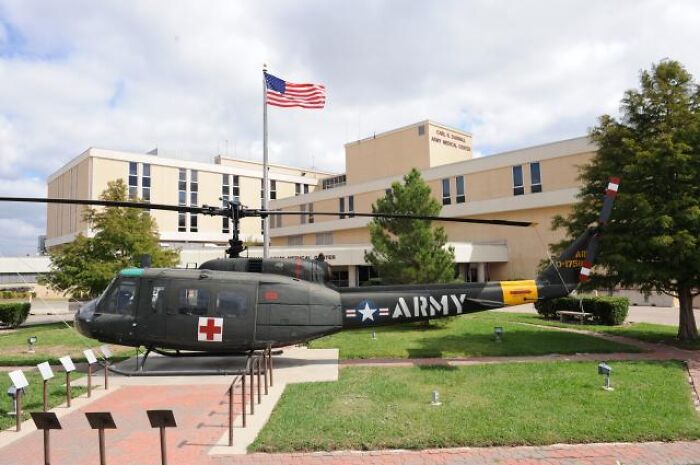 Army gynecologist accused of secretly recording patients during examinations at a military medical facility with helicopter on display. Army gynecologist accused of secretly recording patients during examinations at a military medical facility with helicopter on display.