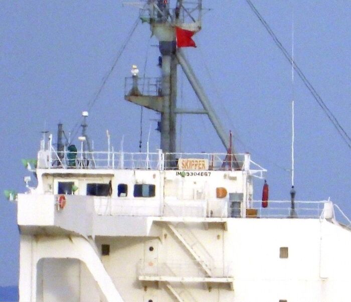 Close-up of an oil tanker vessel captured near Venezuela, linked to dramatic footage released by Trump admin authorities.