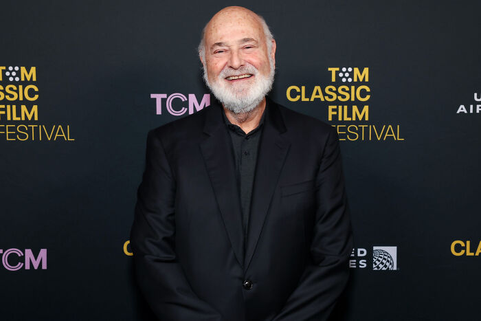 Rob Reiner smiling in a black suit at the TCM Classic Film Festival amid Trump remarks sparking outrage and MAGA base split. Rob Reiner smiling in a black suit at the TCM Classic Film Festival amid Trump remarks sparking outrage and MAGA base split.