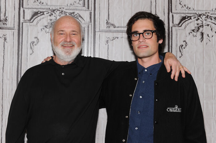 Rob Reiner and a young man posing together, highlighting Rob Reiner's use of platform for progressive causes. Rob Reiner and a young man posing together, highlighting Rob Reiner's use of platform for progressive causes.