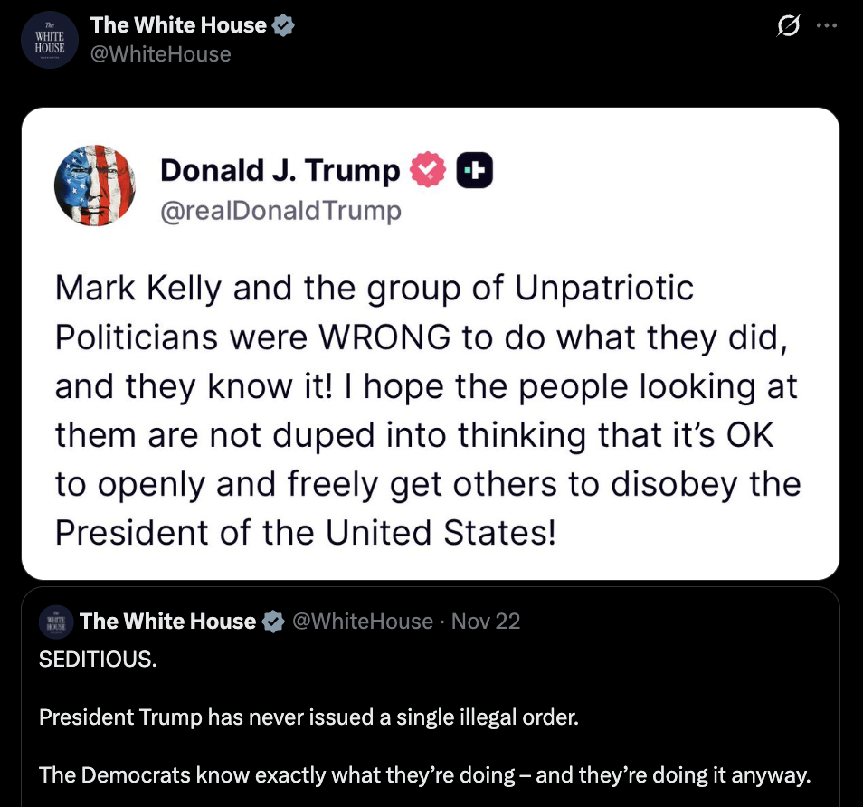 Trump’s disobey POTUS tweet accusing politicians sparks fierce online reactions and debate on authoritarian post claims