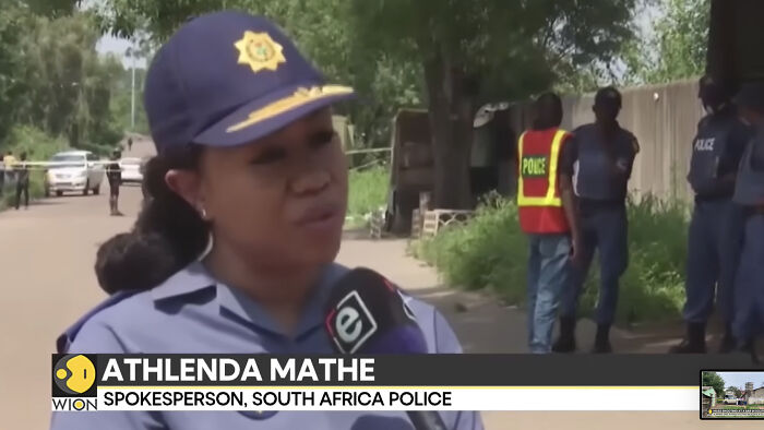 South Africa police spokesperson speaking on fatal mass shooting with child and teens among victims at illegal bar. South Africa police spokesperson speaking on fatal mass shooting with child and teens among victims at illegal bar.
