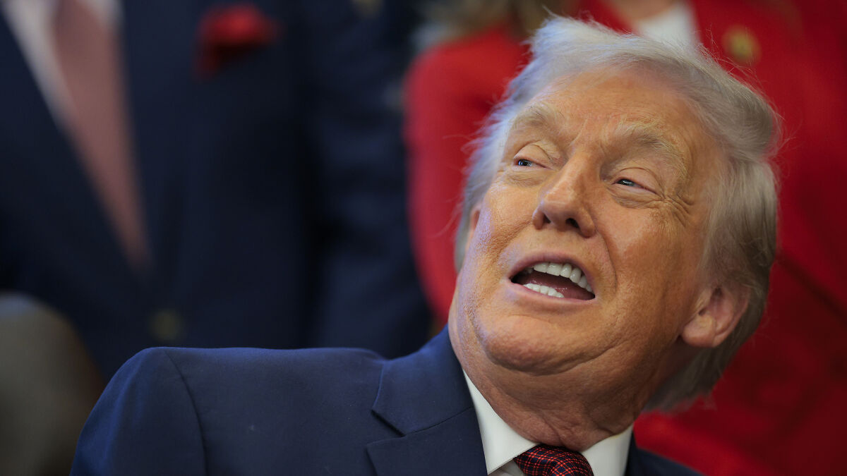 Donald Trump speaking at event, highlighting his name added to U.S. Institute of Peace after Nobel Peace Prize bid.