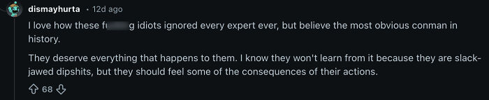 User comment on social media expressing strong criticism in response to a MAGA voter’s 2024 vs 2025 grocery price complaint going viral. User comment on social media expressing strong criticism in response to a MAGA voter’s 2024 vs 2025 grocery price complaint going viral.