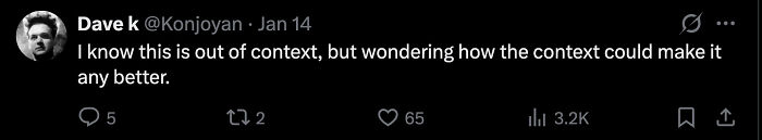 Screenshot of a tweet discussing how context might improve understanding of Donald Trump grunting and jerking during speech.