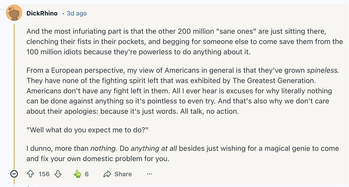 Reddit user criticizes Americans for apologizing instead of taking action in viral Greenland post discussing mindset and behavior. Reddit user criticizes Americans for apologizing instead of taking action in viral Greenland post discussing mindset and behavior.