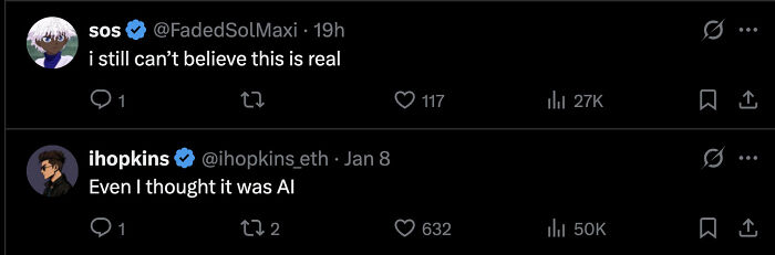 Screenshot of tweets reacting with disbelief and calling the Trump video AI on Chinese social media.