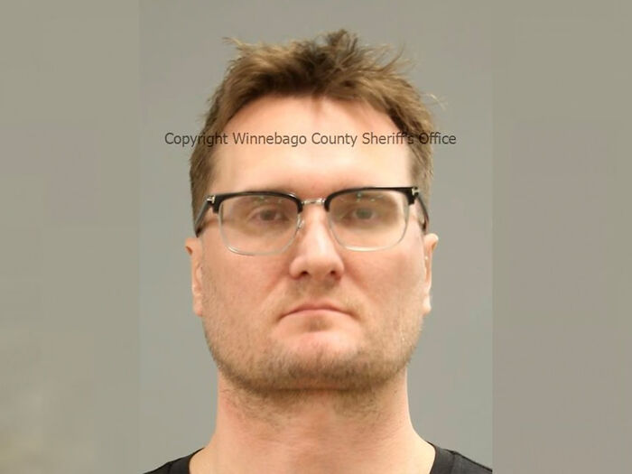 Mugshot of Michael McKee with glasses, facing forward, related to arrest over attacks on his ex and dentist husband. Mugshot of Michael McKee with glasses, facing forward, related to arrest over attacks on his ex and dentist husband.