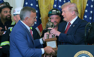 Trump Receives “Champion Of Beautiful Clean Coal” Trophy As He Declares End To “War” On Industry