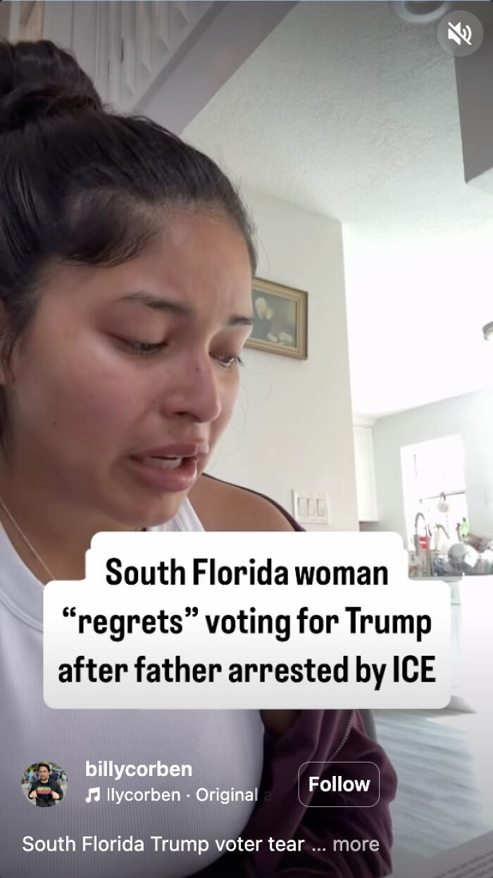 Woman upset about ICE detaining her terminally ill dad, expressing regret after voting for Trump in South Florida.